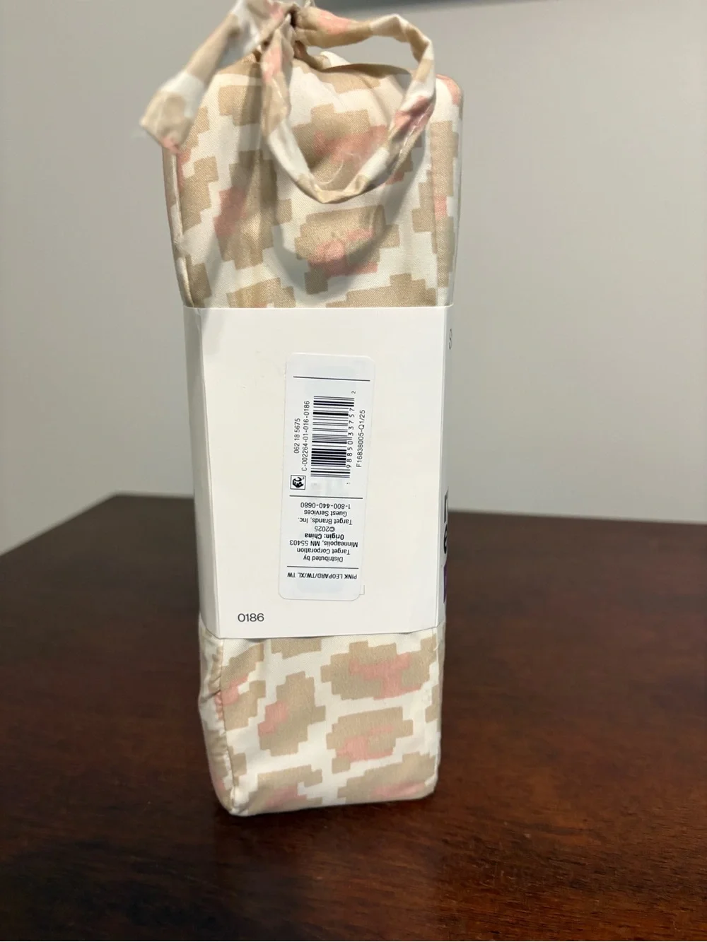 Room Essentials Microfiber Sheet Set - Beige & Pink Print TWIN XL